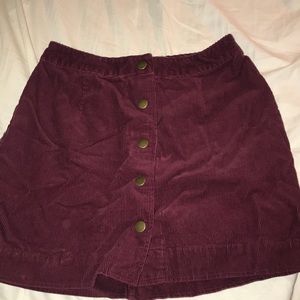 corduroy maroon mini skirt